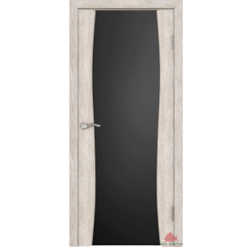 Дверь межкомнатная Плаза Нанофлекс белый ясень ПО (стекло: черный триплекс)