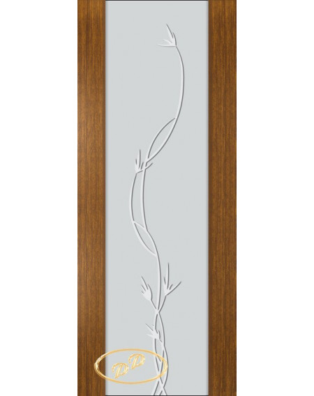 ДП Палермо, шпон ОРЕХ крупноструктурный бесцветный лак, стекло триплекс белое рис. 12, стразы